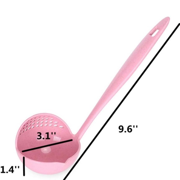 2-in-1 Wheat Straw Kitchen Soup Spoon & Colander Strainer - Picture 4 of 7